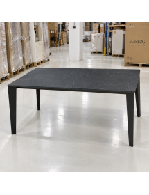 Tavolo da pranzo allungabile 160–260 × 90 cm con piano in nobilitato effetto marmo