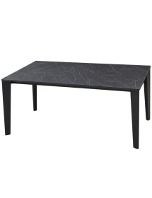 Tavolo da pranzo allungabile 160–260 × 90 cm con piano in nobilitato effetto marmo