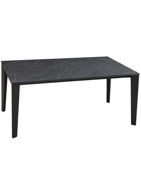 Tavolo da pranzo allungabile 160–260 × 90 cm con piano in nobilitato effetto marmo