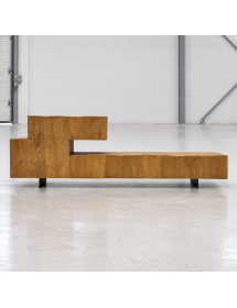 PORTA TV MODERNO IN LEGNO ROVERE NODATO L.180 P.45 H.68 (1634)