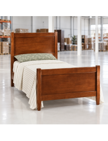 Letto singolo legno arte povera tinta noce L 98 H 108 P 210