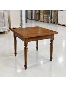 Tavolo Quadrato Allungabile in Legno Grezzo Grezzo 90x90 / 100x100