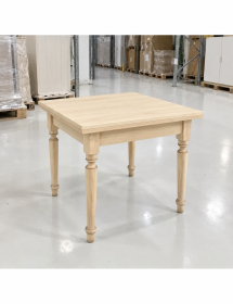 Tavolo Quadrato Allungabile in Legno Grezzo Grezzo 90x90 / 100x100