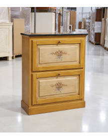 SCARPIERA 2 ANTE IN LEGNO MASSELLO GIALLO/BLU L.80 x P.30 H.93 (1217)