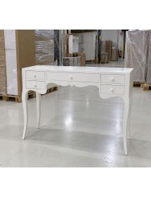Scrivania classico legno massello 5 cassetti bianco 102x50x80H (1413)