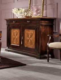 Soggiorno Classico Completo Legno intarsio bicolore shabby