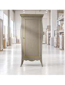 ARMADIO 1 ANTA ARTE POVERA LEGNO TORTORA E ORO 93X64X213 (1382)