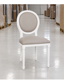 Sedia shabby legno imbottita ecopelle tortora 50x47x100