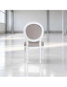 Sedia shabby legno imbottita ecopelle tortora 50x47x100