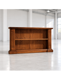 LIBRERIA IN LEGNO MASSELLO CON FREGI TINTA NOCE L.177 x P.40 H.101