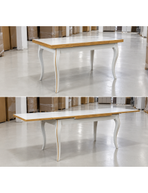 Tavolo shabby Allungabile Legno Bianco filo ocra 100x70 120x80 140x...