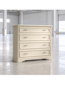 CASSETTIERA CLASSICA 4 CASSETTI IN LEGNO MASSELLO 130x51x105