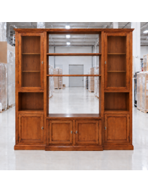PARETE ATTREZZATA IN LEGNO ARTE POVERA NOCE 225X50X220 (582)