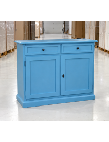 Madia credenza shabby 2 porte legno azzurro 105x42x85