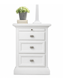 COMODINO 3 CASSETTI 1 TIRETTO IN LEGNO MASSELLO VARI COLORI L.52 P.38 H.70