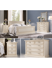 COMODINO 3 CASSETTI 1 TIRETTO IN LEGNO MASSELLO VARI COLORI L.52 P.38 H.70