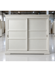 ARMADIO IN LEGNO CLASSICO 2 ANTE SCORREVOLI LEGNO BIANCO 300X68X255
