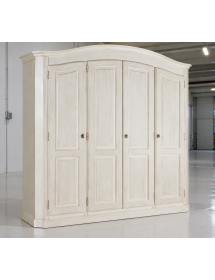 ARMADIO SHABBY 4 ANTE IN LEGNO BIANCO SPAZZOLATO 231X63X219 (2207)