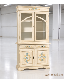 Cristalliera Classica 2 Porte in Legno Decori Vari Colori 105X42X205
