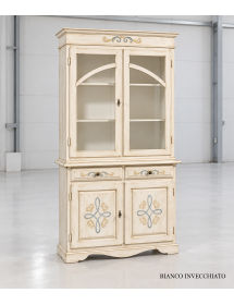 Cristalliera Classica 2 Porte in Legno Decori Vari Colori 105X42X205