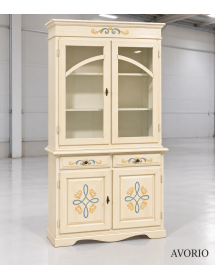 Cristalliera Classica 2 Porte in Legno Decori Vari Colori 105X42X205