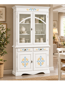 Cristalliera Classica 2 Porte in Legno Decori Vari Colori 105X42X205