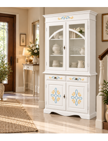 Cristalliera Classica 2 Porte in Legno Decori Vari Colori 105X42X205 VISTA FRONTALE