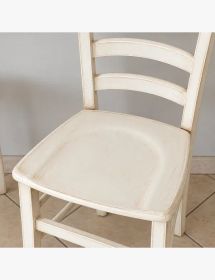 Tavolo Allungabile 120x80 con 4 Sedie con Seduta in Legno Bianco Anticato Shabby Arte Povera