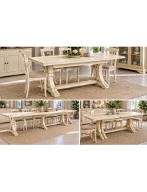 Tavolo fratino allungabile legno arte povera vari colori 160x85 180...
