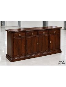 Credenza 4 porte arte povera legno noce vari colori 204X47X97