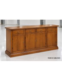 Credenza 4 porte arte povera legno noce vari colori 204X47X97