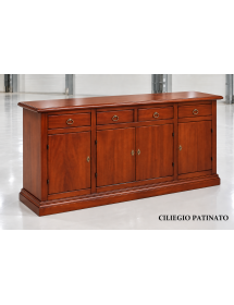 Credenza 4 porte arte povera legno noce vari colori 204X47X97