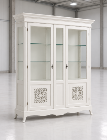 Soggiorno completo shabby chic bianco con decori