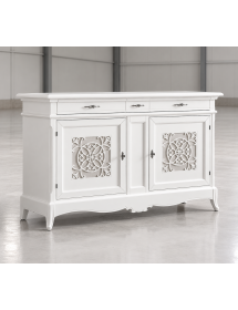 Soggiorno completo shabby chic bianco con decori