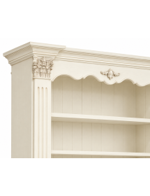 Libreria Classica in Legno Massello Parete Attrezzata bianco sporco 254x49x211 cm