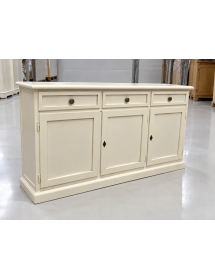Madia Credenza Shabby Chic In Legno 3 Porte Avorio 156x42x85