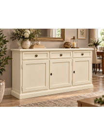 Madia Credenza Shabby Chic In Legno 3 Porte Avorio 156x42x85