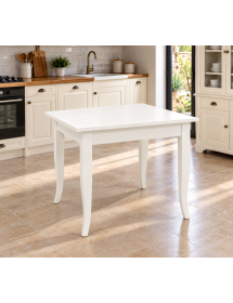 TAVOLO CLASSICO FISSO LEGNO BIANCO OPACO 80X80 (1238)