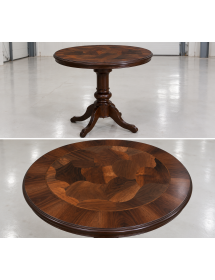 Tavolo tavolino rotondo classico legno tinta noce 80x80x78