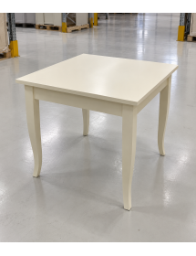 Tavolo fisso arte povera legno avorio 100x100x77