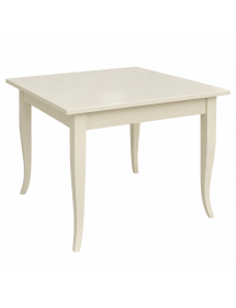 Tavolo fisso arte povera legno avorio 100x100x77