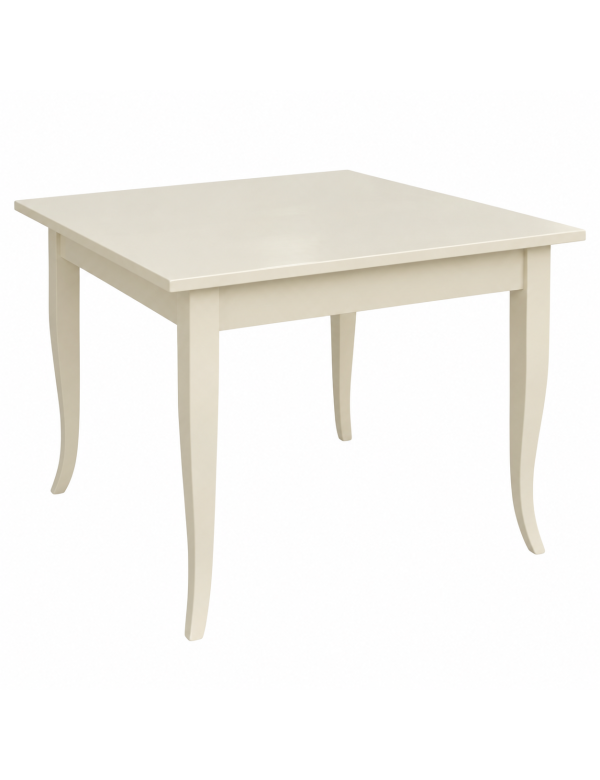 Tavolo fisso arte povera legno avorio 100x100x77