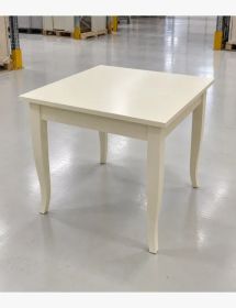 Tavolo fisso arte povera legno avorio 80x80x77