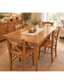 TAVOLO IN LEGNO CON ALLUNGHE 160 X 85 NOCE BASSANO (489)