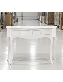 CONSOLLE 2 CASSETTI LEGNO BIANCO OPACO L.100 P.38 H.78 (1435)
