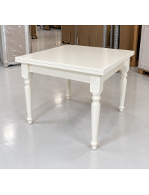 Tavolo quadrato Allungabile Legno Bianco gamba tornita 80x80 90x90 100x100