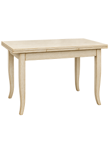 Tavolo rettangolare Allungabile Legno shabby bianco anticato 100x70 120x80 140x80 160x85 vista frontale