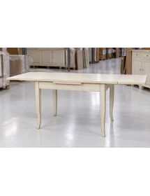 Tavolo rettangolare Allungabile Legno shabby bianco anticato 100x70 120x80 140x80 160x85