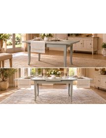 Tavolo rettangolare Allungabile Legno shabby grigio anticato 100x70 120x80 140x80 160x85
