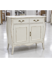 Madia Credenza classica legno bianco spigolato marrone 105x50x100